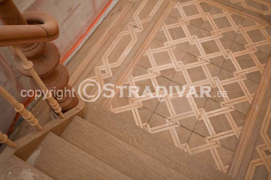 luchtgommen zandstralen van parket sablage parquet